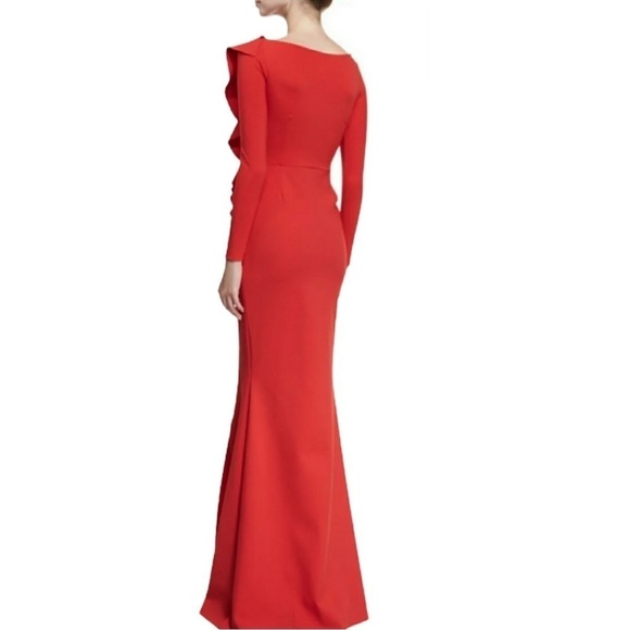 Chiara Boni La Petite Robe Dilia Ruffle Evening Gown in Red 4 - Picture 2 of 13